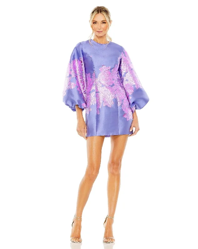 Special Savings Mac Duggal 11610 Short Balloon Sleeve Mini Cocktail Dress