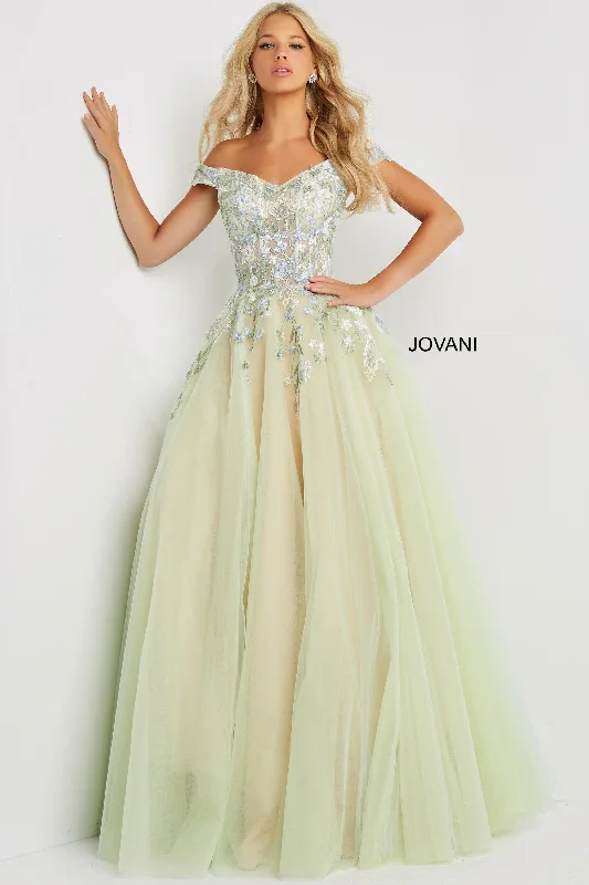 Savings Alert Jovani 06794 Off Shoulder Long Formal Gown