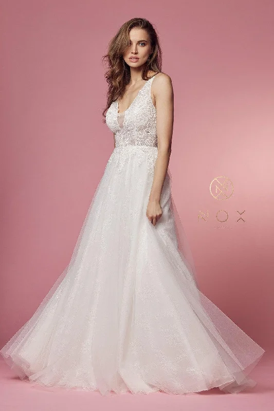 Limited Time Discount Sleeveless A-Line Long Wedding Gown
