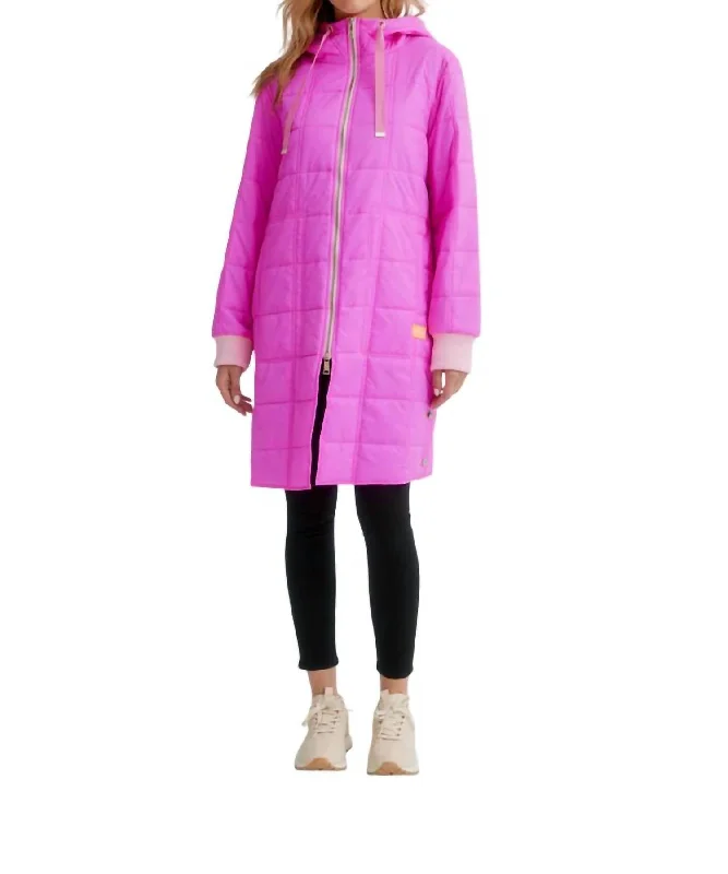 Take Advantage Long Sleeve Puffer Coat In Passpink