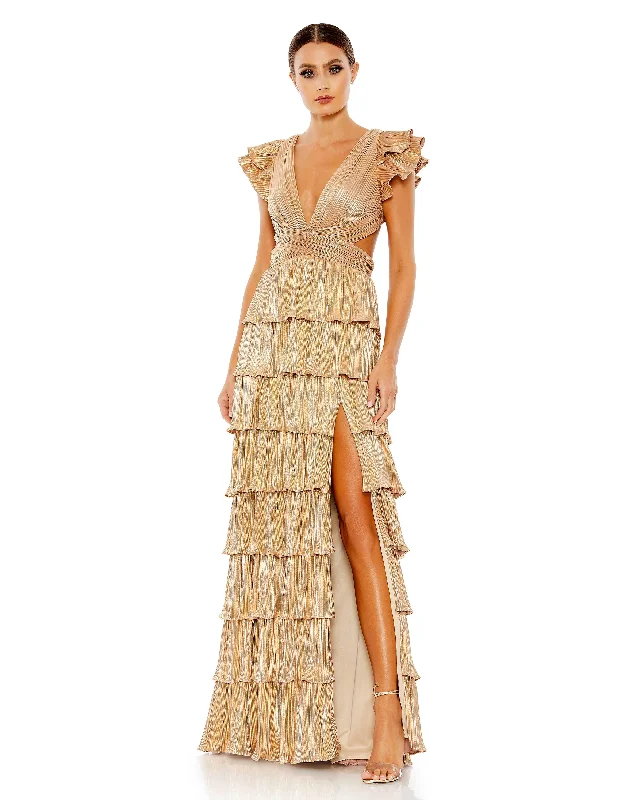 Bargain Blast Mac Duggal 26740 Long Formal Metallic Prom Gown