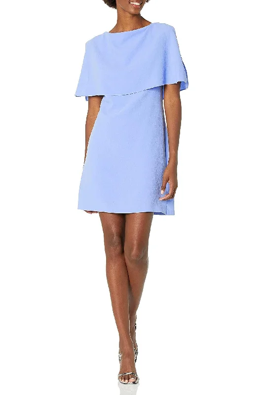 Doorbuster Deal Adrianna Papell AP1D100716 Boat Neck Cape Sleeve Short Dress