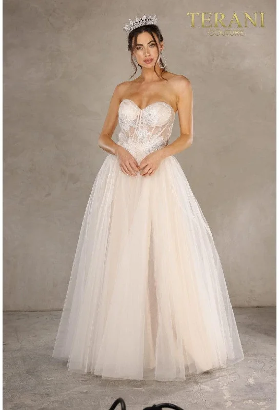 Great Deals Terani Couture 2215P0005 Strapless Long Prom Dress