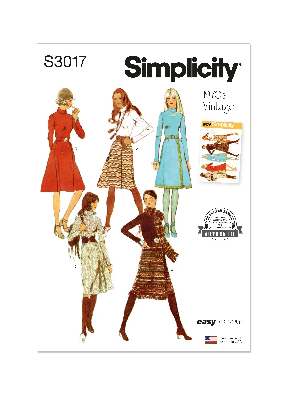 Price Drop Simplicity Sewing Pattern 3017 Dress with Front-Wrap Skirt and Scarf