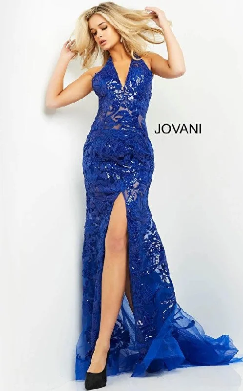 Bonus Savings Jovani 8110 Halter Long Formal Prom Dress