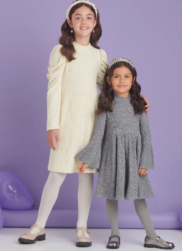 Act Fast Simplicity Sewing Pattern 9862 Girls' Knit Dresses