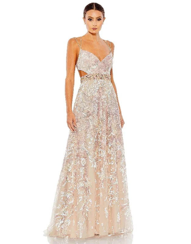 Last Chance Mac Duggal 68051 Long Spaghetti Strap Prom Dress Sale