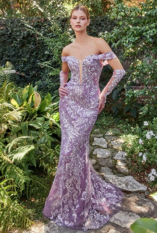 Value Deals Andrea & Leo A1163 Off Shoulder Beaded Mermaid Prom Dress
