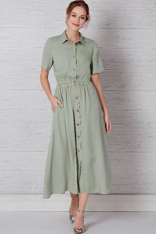 Special Savings New Look Sewing Pattern 6651  Button Front Dress With Elastic Waist