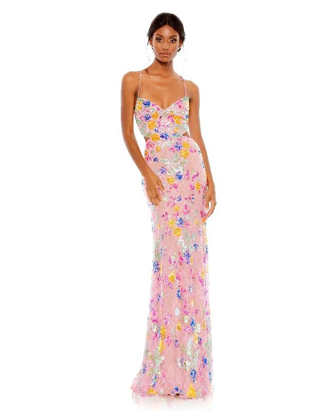 Steals and Deals Mac Duggal 68067 Long Formal Floral Prom Gown