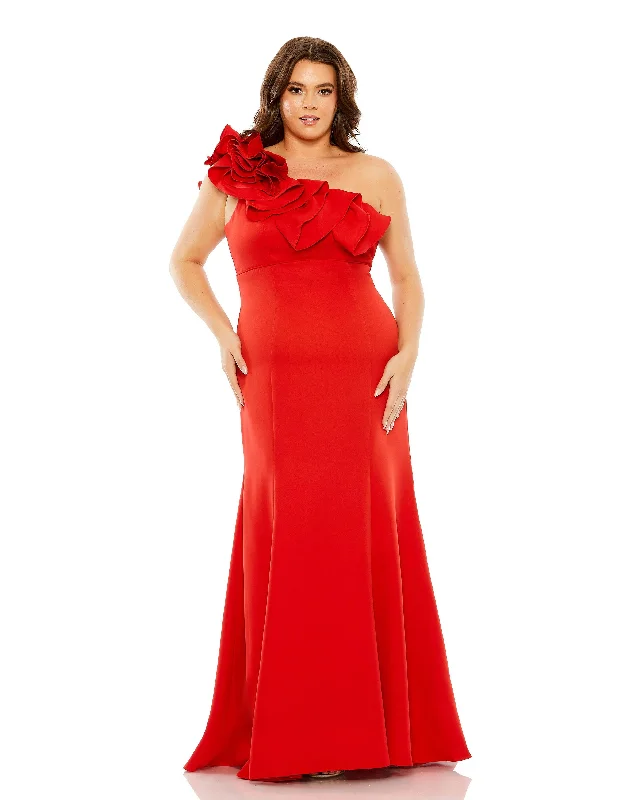 Take Advantage Mac Duggal 49707 Fabulouss Long One Shoulder Plus Size Dress
