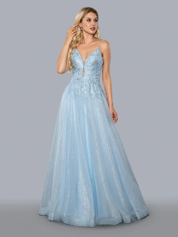 Stock Clearance Stella Couture 22028 Long Spaghetti Strap Prom Dress