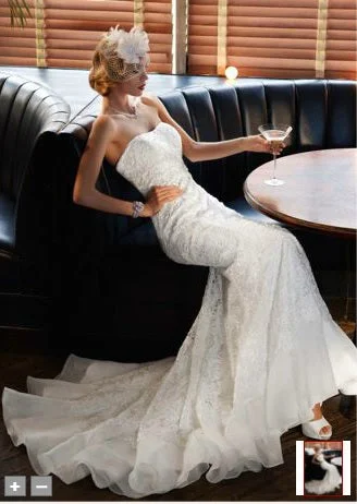 Take Advantage David's Bridal Lace Over Charmeuse Gown with Soutache Detail Styl